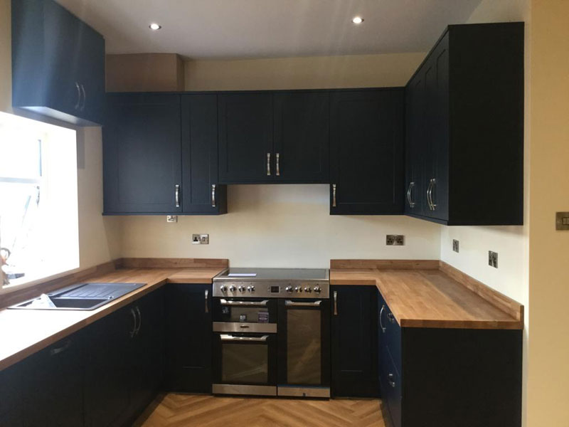 Navy fitted kitchen