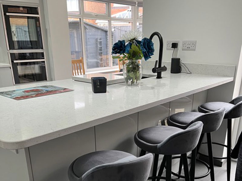 New kitchen in Wrexham with island
